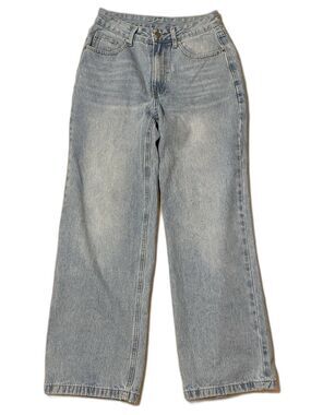Y2K Light-Blue Wash High-Waisted Wide-Leg Style Jeans Size Small